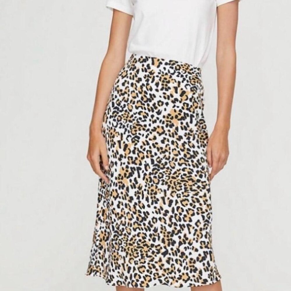 Aritzia Babaton Animal Print Midi Skirt